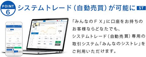 6番目の項目は「システムトレード(自動売買)が可能に」