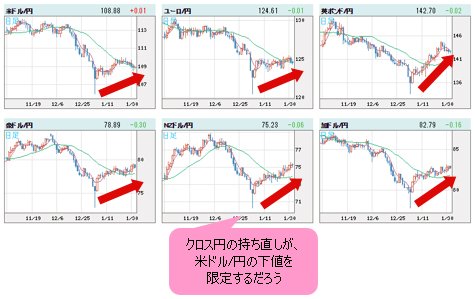 世界の通貨VS円 日足