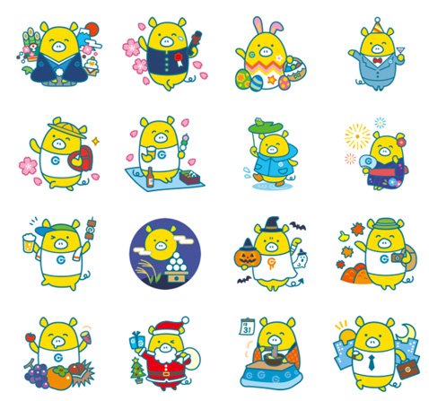 外為どっとコム・どっとこぶーLINEスタンプ「イベント編」