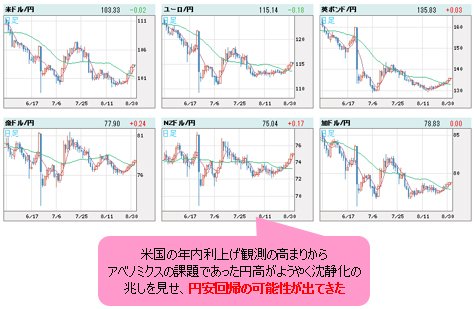 世界の通貨VS円 日足