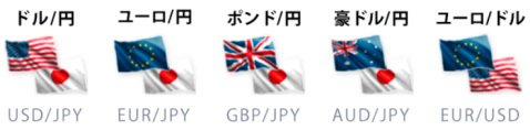 選べる通貨ペアは5種類