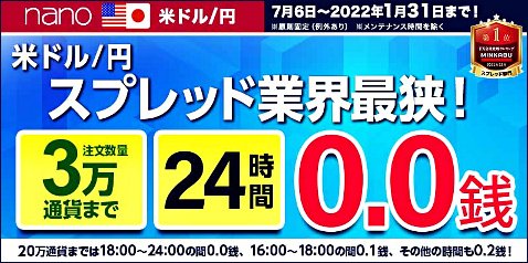 マネーパートナーズの米ドル/円スプレッド縮小キャンペーン