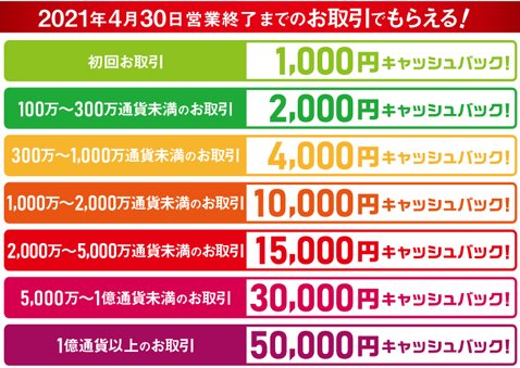 マネーパートナーズ「新規口座開設キャンペーン」条件詳細