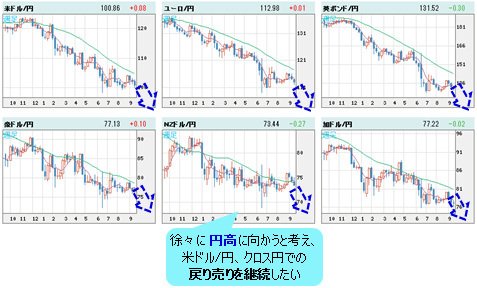世界の通貨VS円 週足