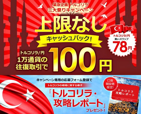 インヴァスト証券のトルコリラ三大祭りキャンペーン