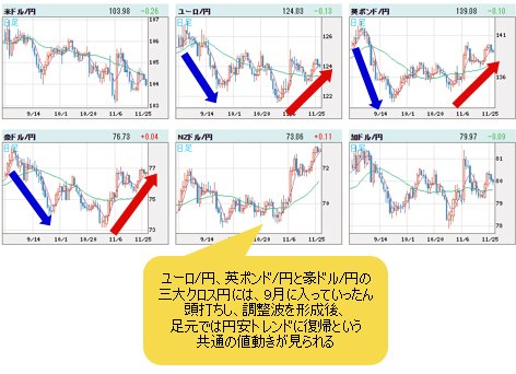 世界の通貨VS円 日足チャート