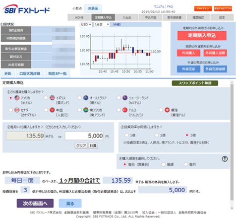 定期購入申込画面