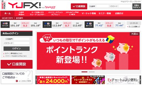 YJFX!・リニューアル前のサイト トップページ