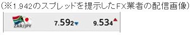 SBI FXトレードは約2円のスプレッドを提示したFX会社の証拠となる画像を掲載