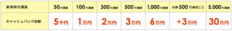 ひまわり証券・最大30万円キャッシュバックキャンペーン・取引量詳細