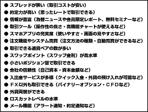 FX会社選びのポイント