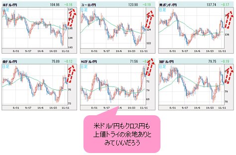 世界の通貨VS円 日足チャート