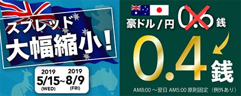 トレイダーズ証券の豪ドルスプレッド縮小キャンペーン