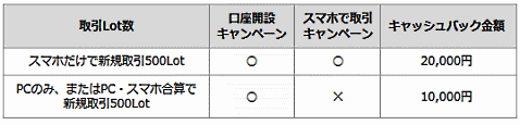 最大2万円キャッシュバック適用例