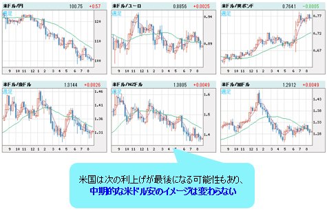 米ドルVS世界の通貨 週足
