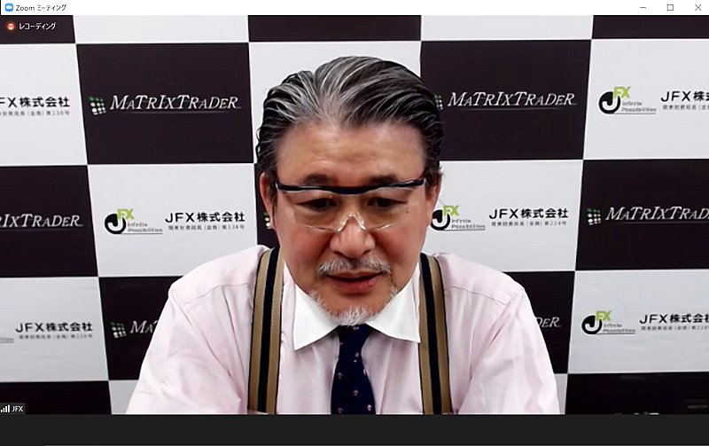 zoom取材中の小林芳彦社長 写真
